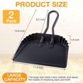 thumbnail image 2 of 2 count 12 Inch Heavy Duty Metal Dustpan, Stainless Steel Large Wide Dust Pans for Household, Handheld Scooper, Debris Cleaning Tool for  Garage Studio Courtyard Indoor Outdoor(Black), 2 of 6
