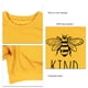 thumbnail image 5 of Sudadera con Cuello Redondo de Abeja, Transpirable, Suave y cómoda, Sudadera con Alfabeto de Manga Larga para Las Compras Diarias, Alfabeto Amarillo Negro XXL, 5 of 6