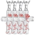 thumbnail image 1 of Cadenas Religiosos RoseGrace05 4Pzas Plata Collar Cruz/Rosa Dije 2x3cm Metal., 1 of 5