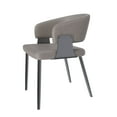 thumbnail image 5 of Set of 4 Dining Chairs, Modern PU Leather Kitchen Chairs with Metal Legs, Ergonomic Armrests, Comfortable Sponge Cushion, Sturdy Frame for Dining Room, Breakfast Nook (Grey), 5 of 10