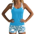 thumbnail image 4 of Tnhcen Women's Scoop Neck Printed Polka Dot Tankini 2-Piece Swimsuit Set, Adjustable Straps Built-in Bra No Underwire Tummy Control S-2XL Polyester Swimwear, 4 of 8