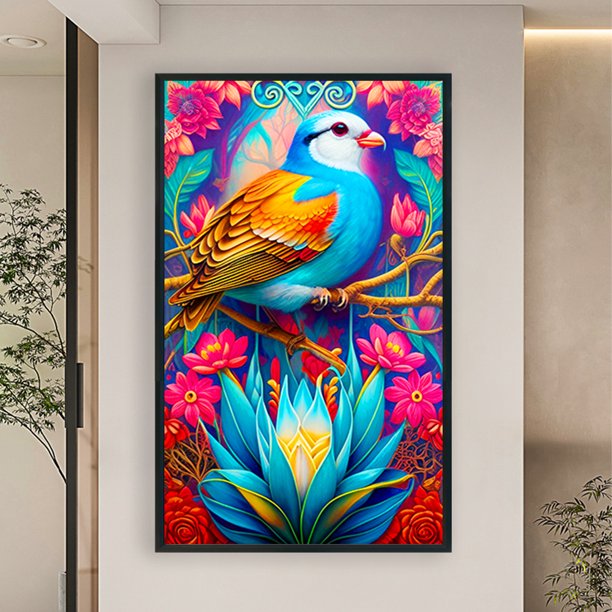 Cuadros Decorativos Pintura de diamante 5D DIY Kit de pájaro de taladro redondo completo artesanía de decoración del hogar (A7453) DQrwqpou embutido en tela