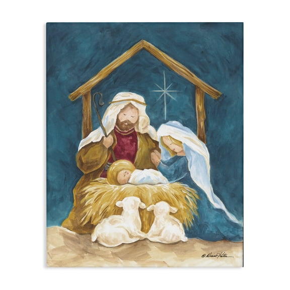 Comforting Nativity Painting Canvas Wall Art, design by Diane Kater