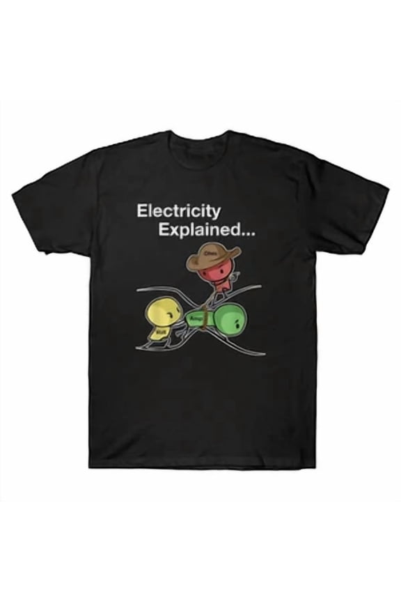 CLASSIC Ohm Volt Amp Electricity Explained Funny Electrician Nerd Men's Cotton T-Shirt