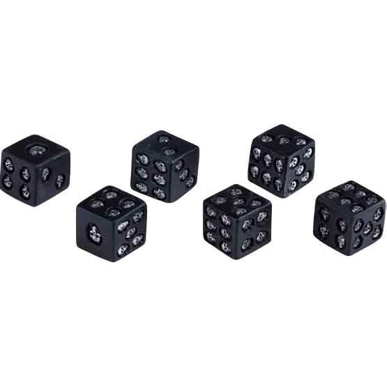Silver Skull Dice Set by Medieval Collectibles