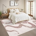 thumbnail image 4 of Garvee 5'x7' Modern Abstract Area Rugs Snake Print Pattern Rug, Ultra Thin Non Slip Washable Rug Low Pile Foldable Indoor Carpet for Living Room Bedroom Dining Room, Pink, 4 of 7