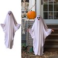 thumbnail image 3 of Spooky Halloween Ghost Costume for Klds & Adults - Scary White Ghost Cape Cloak with Eye Holes, Soft Polyester Role Play Outfit for Halloween Party, Haunted Theme Celebration (3 Sizes), 3 of 7
