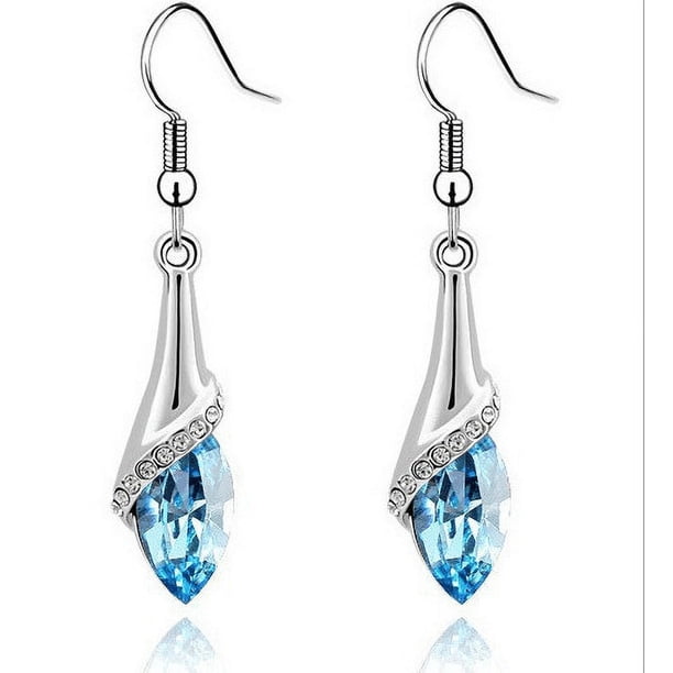 Pendientes de estilo joyería con brillantes diamantes de cristal austriaco, pendientes de pianista, regalo ideal, cómodos de llevar, buen material