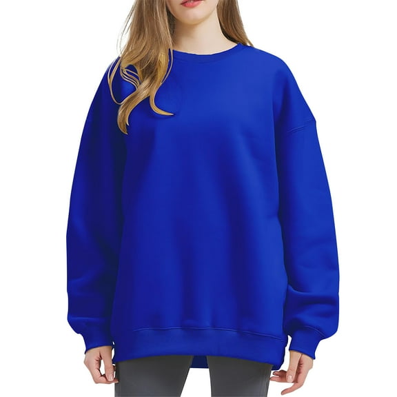 Womens Tops Women's Fashion Long Sleeve Solid Color Round Neck Sweater Top