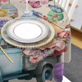 thumbnail image 4 of Blue Truck Easter Round Tablecloth 60 Inch - Waterproof Fabric Table Cloth Protector, Pink Spring Floral Eggs Botanical Rustic Tablecloths Washable Table Cover for Kitchen Banquet Party, 4 of 6
