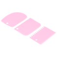 thumbnail image 1 of Cake Smoother, Cream Scraper Different Shapes High-quality Plastic Safe 3PCS/Set  For Cakes For Dough Bread Pink, 1 of 8