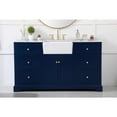 thumbnail image 3 of Elegant Decor Franklin 60" Aluminum MDF Single Bathroom Vanity in Blue, 3 of 15