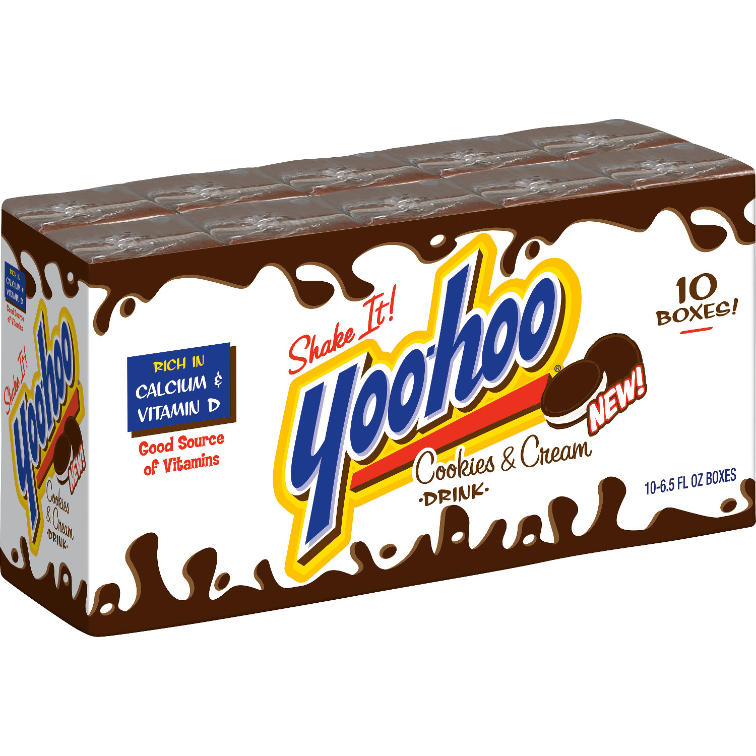 Yoo-hoo Cookies and Cream Drink, 6.5 Fl Oz Boxes, 10 Count (Pack of 4) - image 3 of 10