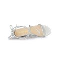 thumbnail image 5 of BLISSFUL STEP Women's Shoes Open Toe Lace Up Block Heel Strappy Heels Silver 10.5, 5 of 8