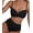 Black, variant on Women'S 2 Piece Bikini Set Spaghetti Strap High Cut Push Up Underwire Swimsuit White M