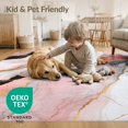thumbnail image 4 of ODIKA 4'x6' Modern Blush Pink Washable Area Rug for Bedroom, Reading Nook, Pet Friendly & Kids Safe Play, Non-Shedding, 4 of 7