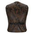 thumbnail image 5 of FRSASU Men's Suede Leather Suit Vest V Neck Artificial Retro Button Regular Vest Cowboy Style Sleeveless Jacket Brown, 5 of 9