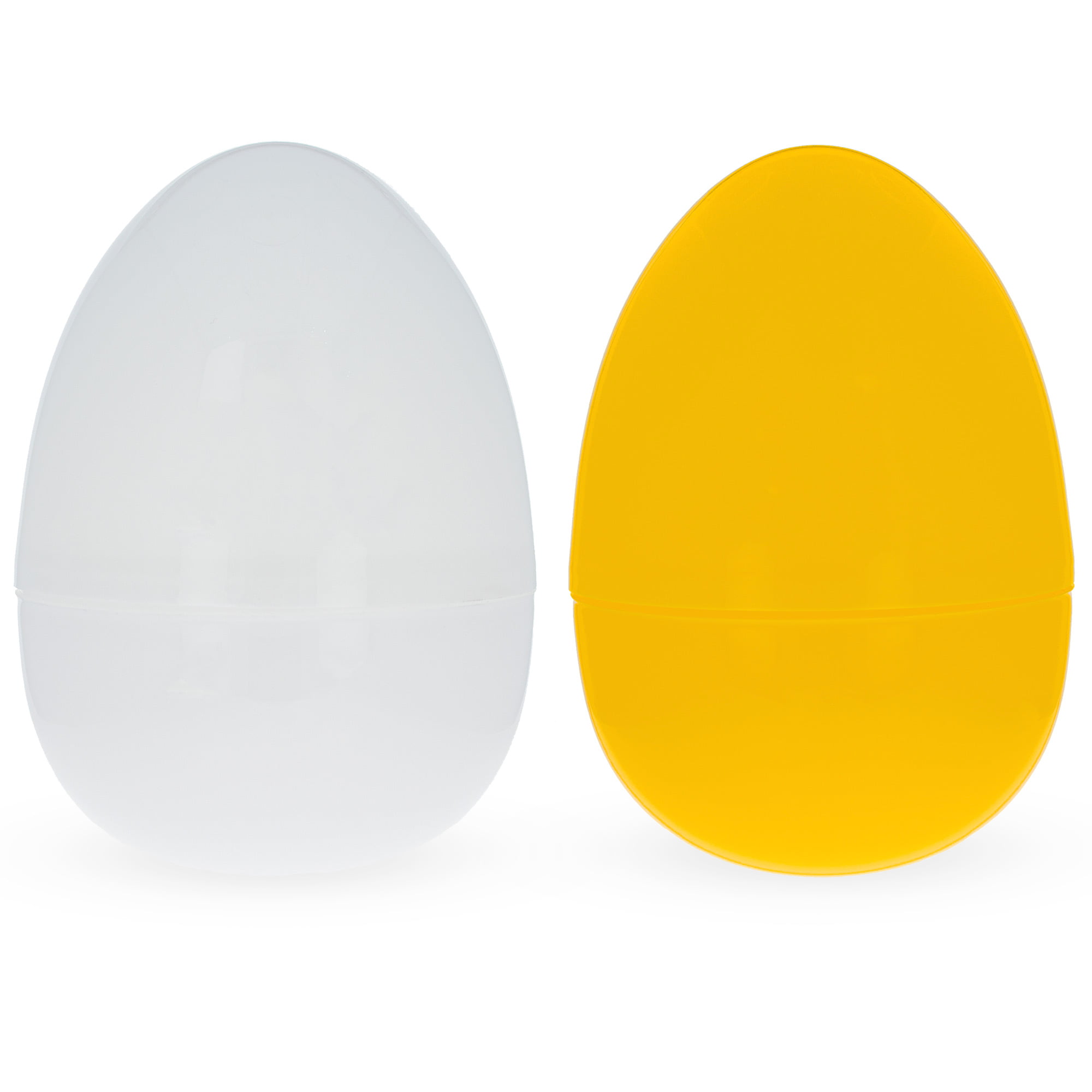 BestPysanky Set of 2 Yellow And White Giant Fillable