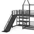 thumbnail image 6 of Twin-Over-Twin Metal House-Shaped Bed Frame with Multi-Functional Storage Stairs, Kids Bunk Bed with Slide, 6 of 7