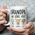 thumbnail image 4 of Grandpa We Love You Coffee Mug Grandpa To Be Gifts Customized Names Gifts Ideas For Papa Men From Grandkids Fathers Day Birthday Christmas White 11 15oz Ceramic Novelty Cup, 4 of 8