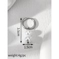 thumbnail image 3 of 1pc Men's Stainless Steel Ear Cuff Pearl Dangle Fashion Minimalist Earring, 3 of 5