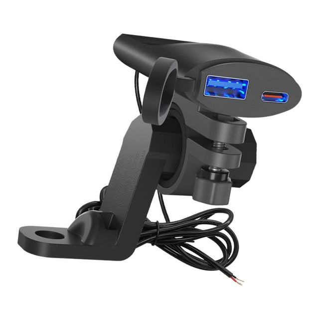 Adaptador de carga,Cargador de teléfono para motocicleta QC 3.0 Carga rápida,Voltajes de entrada del cargador de motocicleta 12v-24v,Accesorios Interruptor de apagado inteligente,Piezas IP67