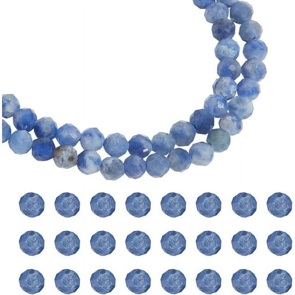 1 Box 2 Strands About 254 Pcs Natural Sodalite Beads 3mm Faceted Round Stone Beads Loose Gemstone Beads Spacer Beads for DIY Crafts Necklace Bracelet Jewelry Making