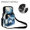 thumbnail image 5 of FUIALDOLG Stretch Polyester Crossbody Bag Lightweight with Front Pocket Crossbody Bags for Shop, Blue Gold Marble Pattern Crossbody Purse, 5 of 7