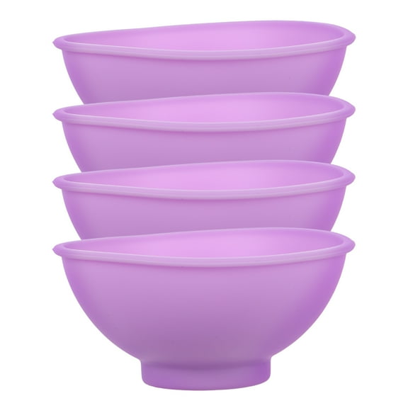 KALLORY Set of 4 Small Violet Mixing Bowls, Portable Round Prep Bowls for Daily Home Use and Cooking