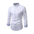 thumbnail image 5 of UVEASISHA Slim Fit Dress Shirts for Men Business Casual Office Shirt Cotton Long Sleeve Collared Shirts Solid Color Stylish Wedding Party Shirt White L, 5 of 7