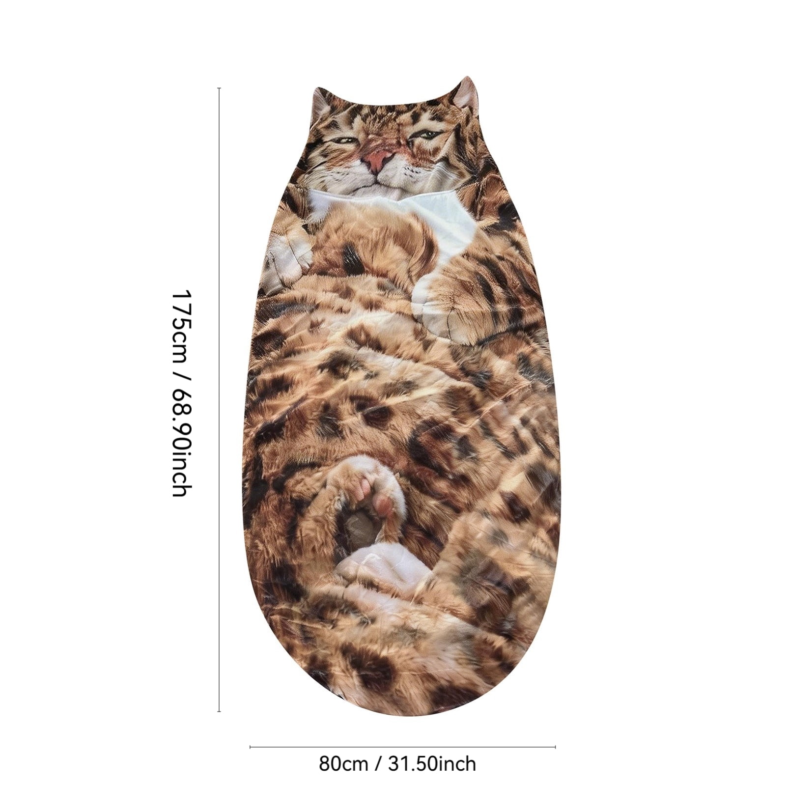 Fluffy Cat Sleeping Bag for Adults, Plush Cat Bag, 68.9x31.5 Inch – details