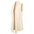 thumbnail image 3 of Made by Olivia Women's [Made in USA] Open Front Draped Waterfall Sleeveless Shawl Cardigan Vest (S-3XL) Ivory 1XL, 3 of 4