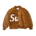 thumbnail image 2 of Supreme Men's Big Logo Chenille Varsity Jacket Mustard, from StockX, 2 of 4
