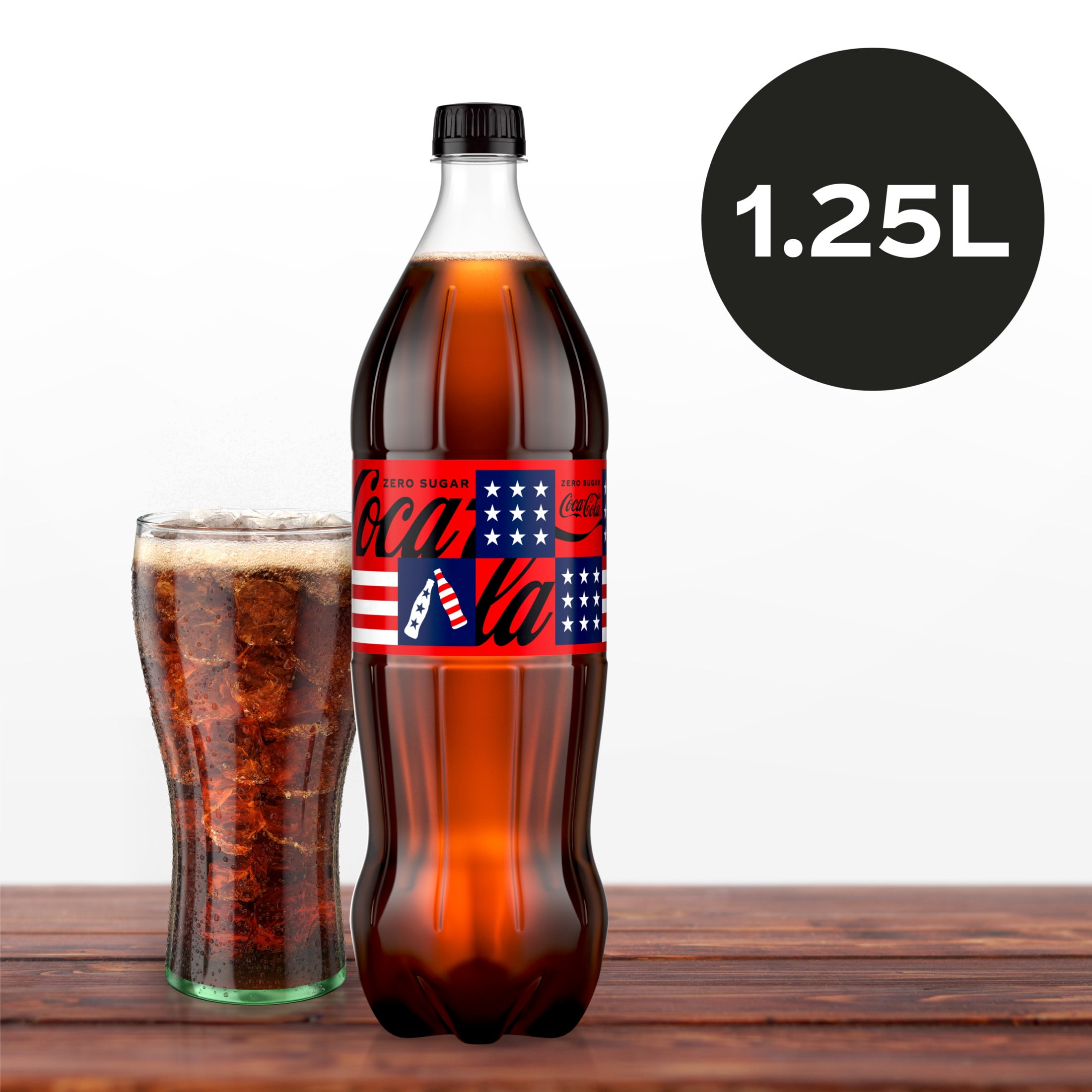 Coca-Cola Zero Sugar Soda Pop Bottle, 1.25 Liters
