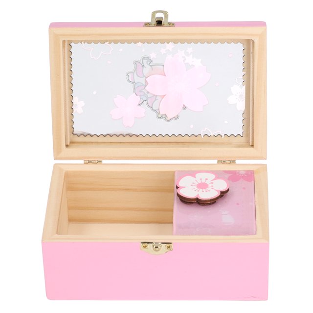Joyero para niñas, joyero para niñas, joyero rosa para niños, caja de música multifuncional
