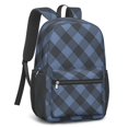 thumbnail image 2 of Blue and Black Checkered Pattern 17" School Backpacks for Teens,Waterproof Oxford Fabric,S-Shape Padded Straps for School,Travel,Hiking,Camping, 2 of 6
