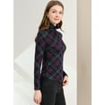 thumbnail image 4 of Blusa A Cuadros Allegra K Mujer Púrpura XS, 4 of 6