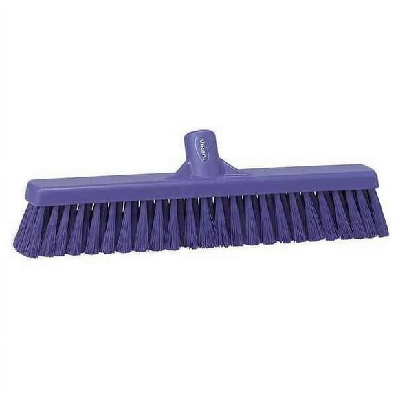 16 in Sweep Face Broom Head, Soft/Stiff Combination, Synthetic, Purple