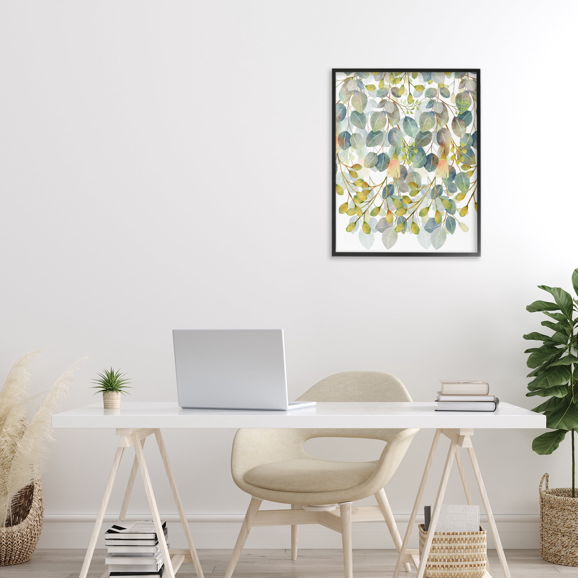 Stupell Industries Hanging Layered Botanicals Black Framed Giclee Art, design by Marcus Prime