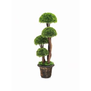Green and Golden Homasis 3FT Artificial Topiary Tree Fake Cedar Tree Faux