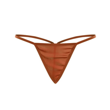 UKLSQMA Women s Sexy Lace Briefs Knickers Thongs Side Tie Panties Underwear for Women Plus Size Sexy Lingerie Brown Free Size