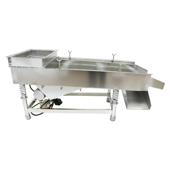 Electric Linear Vibrating Screen Sifter Shaker Sieve Machine with 4MM Mesh Stainless Steel
