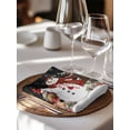 thumbnail image 6 of Black Christmas Snowman Cloth Napkins Set of 4 Reusable Dinner Napkins, Xmas Snowflake Elk Tree Balls Cocktail Napkin Washable Table Napkins for Wedding/Holiday Party/Baby Shower 20"x20", 6 of 7