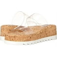 thumbnail image 5 of Steve Madden Defuse Clear Cork Open Toe Slip On Wedge Platform Wedge Sandals (Clear, 6), 5 of 9
