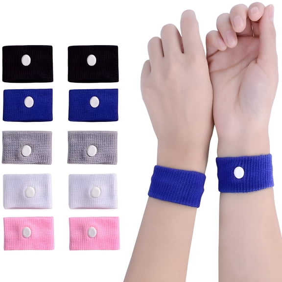 XIRQI 2026 New 5 Pairs Motion Sickness Nausea Relief Wristbands for Sea Car Flying Pregnant Travel Sickness Bracelet Seasickness Wristband for Cruise