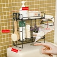 thumbnail image 2 of 2-Tier Over-The-Toilet Storage Organizer – Space-Saving Bathroom Shelf with Adhesive Installation, Waterproof Carbon Steel for Bathroom, Kitchen, Dressing Table, 2 of 7