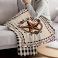 thumbnail image 3 of Farmhouse Blanket Soft Cozy Warm Throw Blanket for Couch, Plush Fuzzy Flannel Fleece Blankets for Sofa, Country Star Berry Plaid Lodge Grey Brown Bed Blankets Lightweight Gifts for Women, 40"x50", 3 of 9