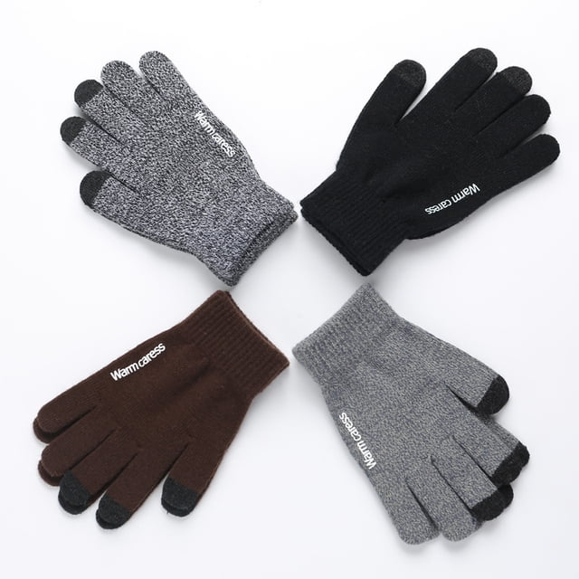 Guantes de punto con pantalla táctil para parejas, cálidos guantes antideslizantes para otoño e invierno para parejas
