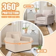 thumbnail image 3 of KINCAM 1-Seater Sofa Slipcover, Stretch Couch Cover with 1 Pillow Cover, Machine Washable Furniture Protector, Light Beige, 3 of 7