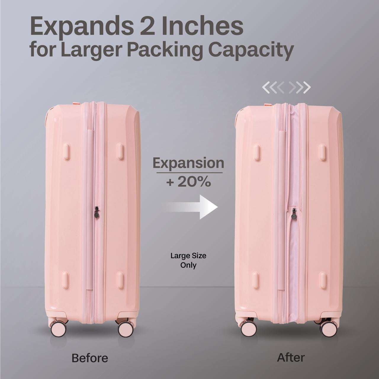 5 Piece Hardside Luggage Set: 28 Inch Spinner Suitcase, 24 Inch Rolling Luggage, 20" Carry-On Suitcase, Toiletry Kit & Expandable Tote Bag